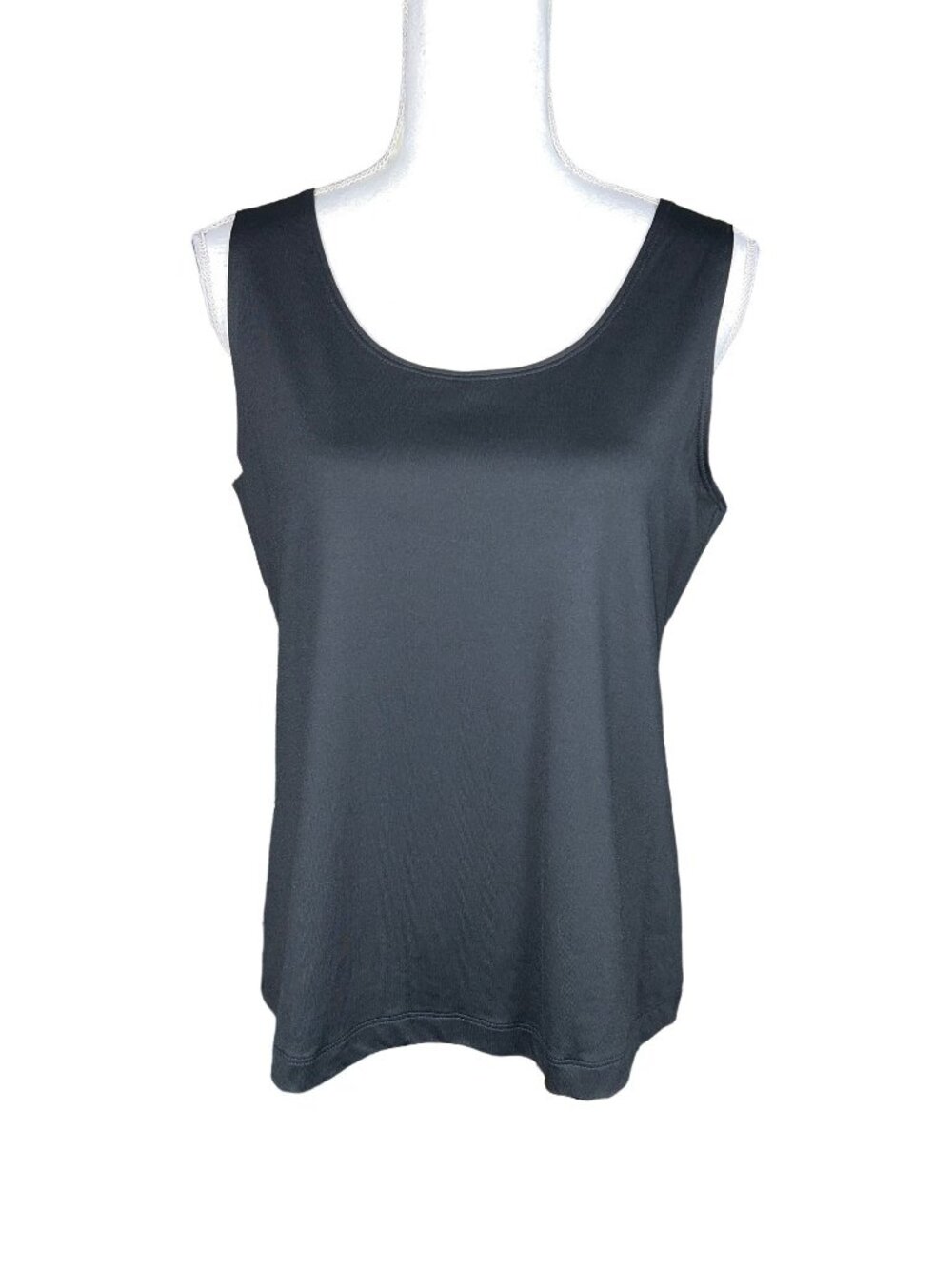 Chicos Womens Black Sleeveless Tank Top Size 2 Stretchy Scoop Neck